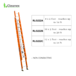 Sturdy Heavy Duty Aluminum Fiberglass Coated Extension Ladder – Non Conductive - Image 2