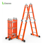 Sturdy Heavy Duty step Ladder with Equipment Holder and Integrated Wheels - Image 5