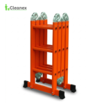 Sturdy Heavy Duty step Ladder with Equipment Holder and Integrated Wheels - Image 6