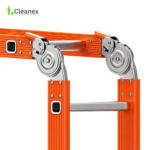 Sturdy Heavy Duty step Ladder with Equipment Holder and Integrated Wheels - Image 8